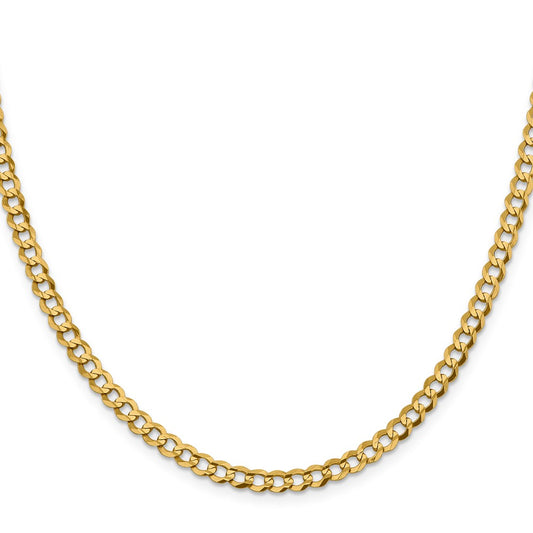 10k Yellow Gold 4.7mm Lightweight Flat Cuban Chain Necklace