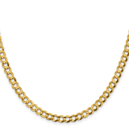 10k Yellow Gold 5.9mm Lightweight Flat Cuban Chain Necklace