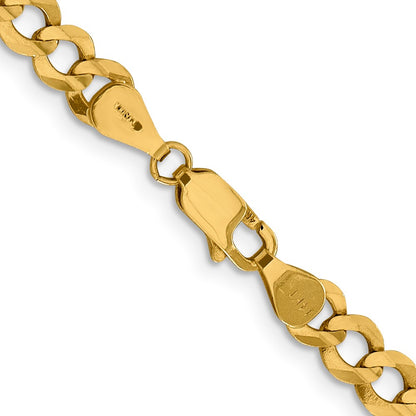 10k Yellow Gold 5.9mm Lightweight Flat Cuban Chain Necklace