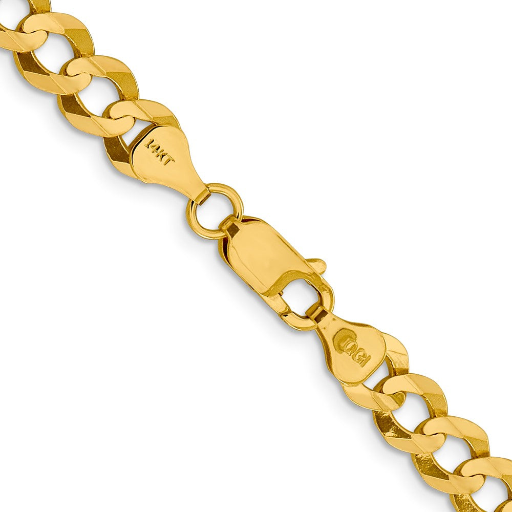 10k Yellow Gold 7.2mm Lightweight Flat Cuban Chain Necklace