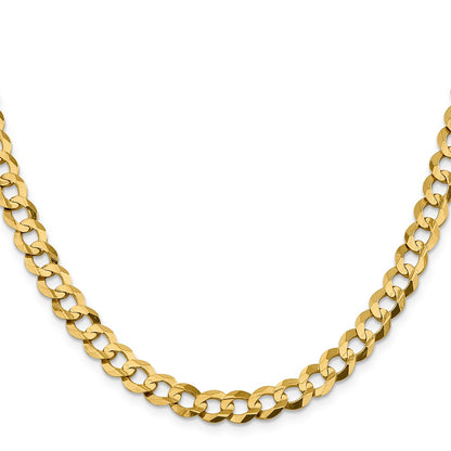 10k Yellow Gold 8.3mm Lightweight Flat Cuban Chain Necklace