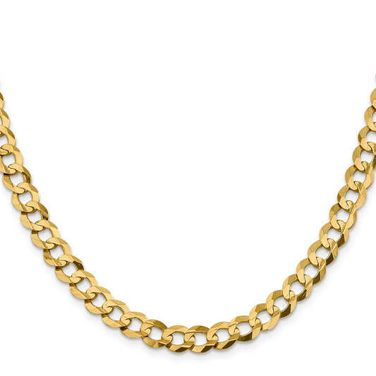 10k Yellow Gold 8.3mm Lightweight Flat Cuban Chain Necklace