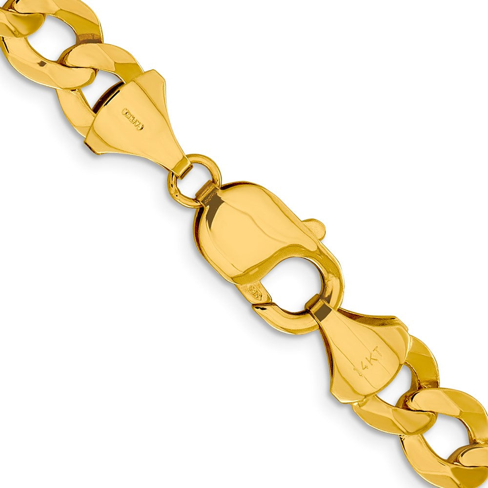 10k Yellow Gold 9.4mm Lightweight Flat Cuban Chain Necklace