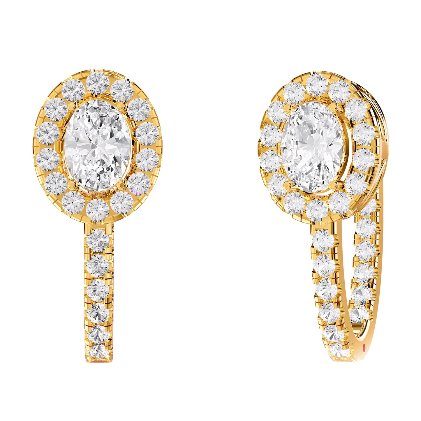 2.75 Carat Lab Grown Diamond Hoop Earrings