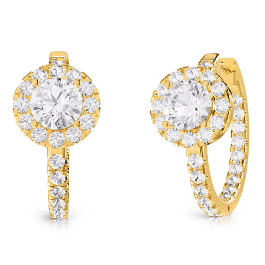 2.80 Carat Lab Grown Diamond Hoop Earrings