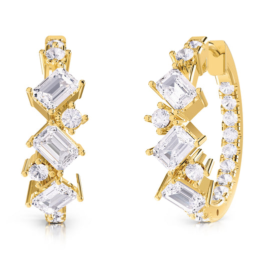 2.5 Carat Lab Grown Diamond Hoop Earrings