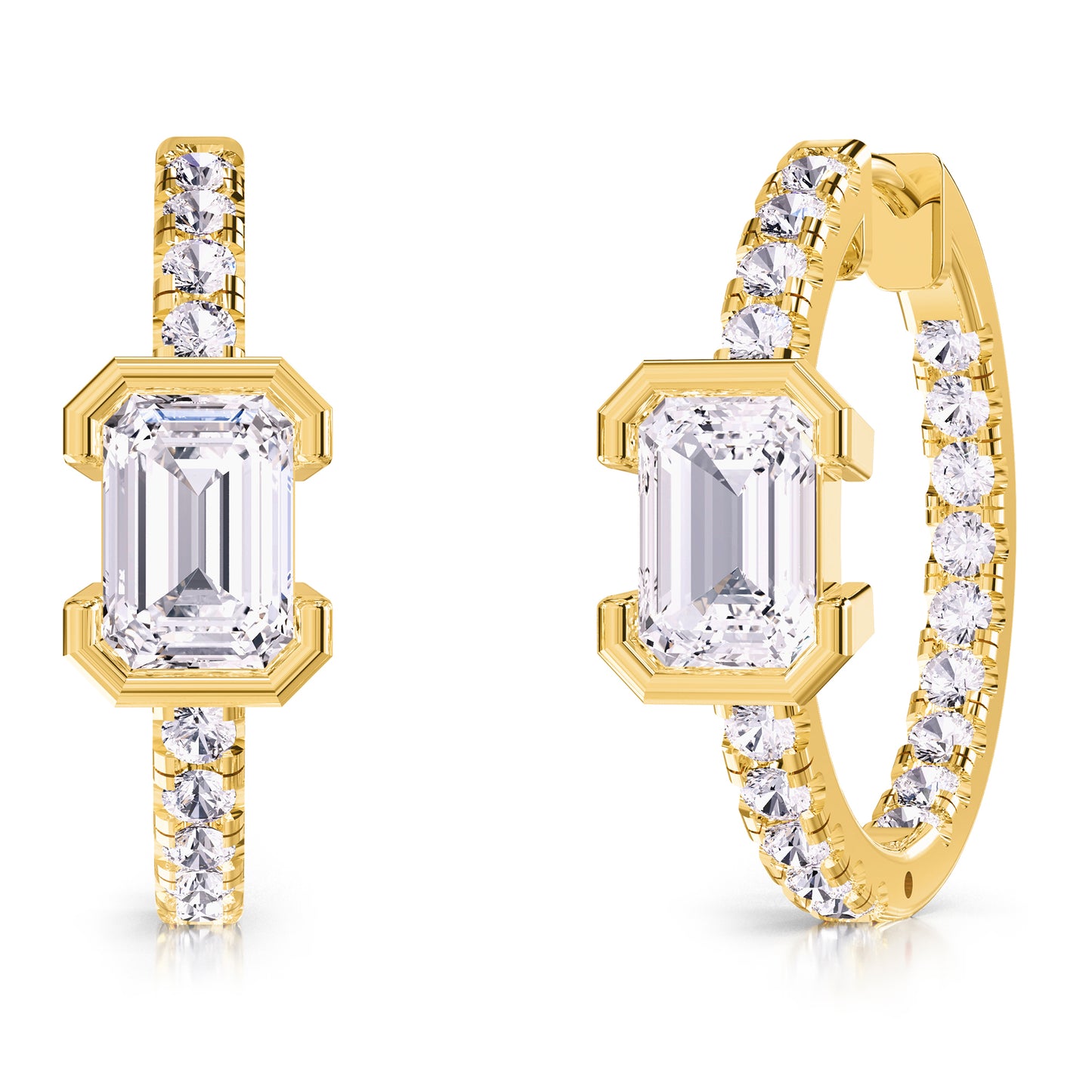 2.75 Carat Lab Grown Diamond Hoop Earrings