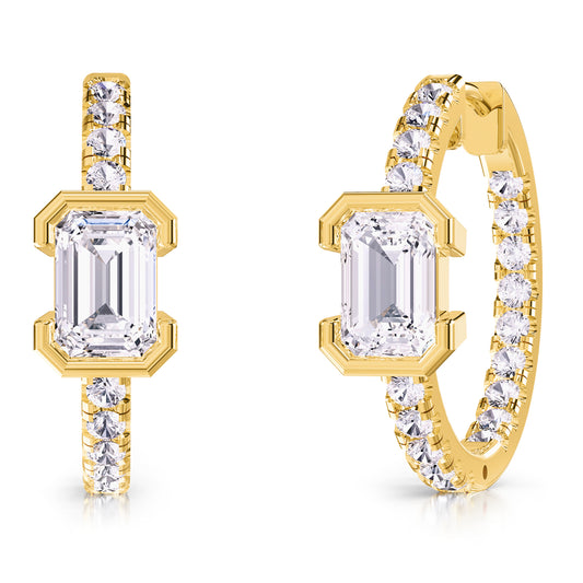 2.75 Carat Lab Grown Diamond Hoop Earrings