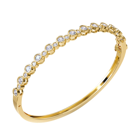 2 Carat Lab Grown Diamond Bangle Bracelet 7"