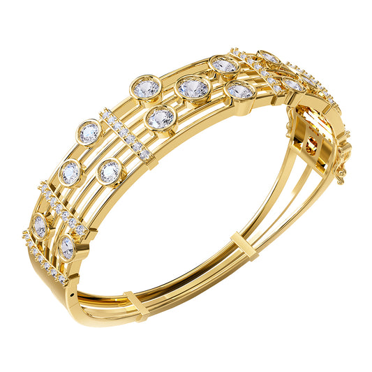 5 Carat Lab Grown Diamond Bangle Bracelet 7"