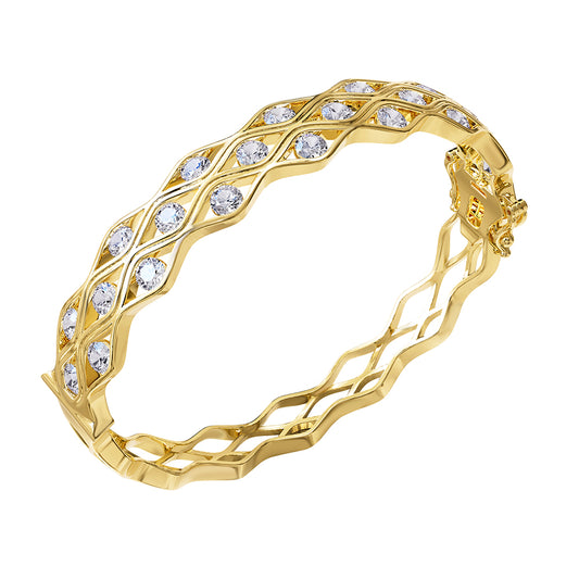 4.50 Carat Lab Grown Diamond Bangle Bracelet 7"