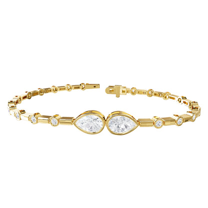 2.5 Carat Lab Grown Diamond Bangle Bracelet 7"