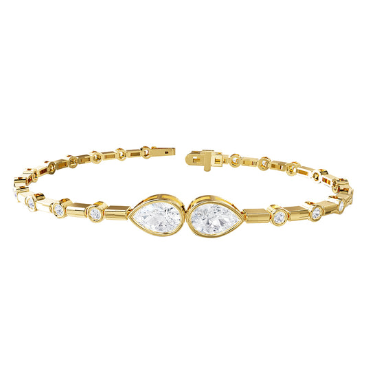 2.5 Carat Lab Grown Diamond Bangle Bracelet 7"