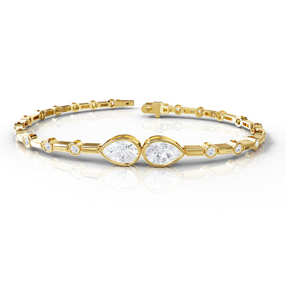 2.5 Carat Lab Grown Diamond Bangle Bracelet 7"