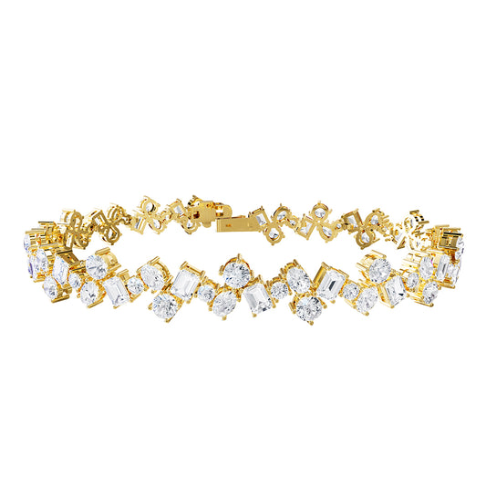 11 Carat Lab Grown Diamond Fancy Bangle Bracelet 7"