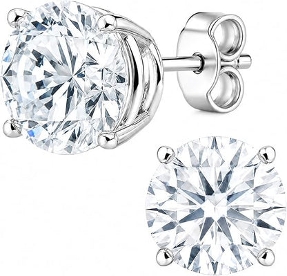 0.25ct to 6ct Round Lab-Grown Solitaire Diamond 14K Gold Stud Earrings (D-E Color, VS Clarity)