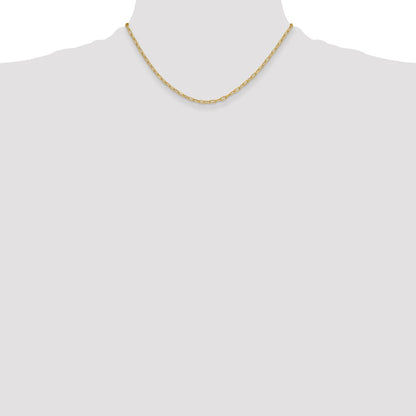 14k Yellow Gold 3.0mm Semi-Solid Beveled Diamond-Cut Paperclip Chain Necklace