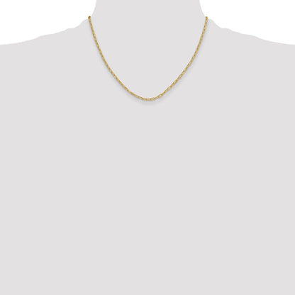 14k Yellow Gold 3.0mm Semi-Solid Beveled Diamond-Cut Paperclip Chain Necklace