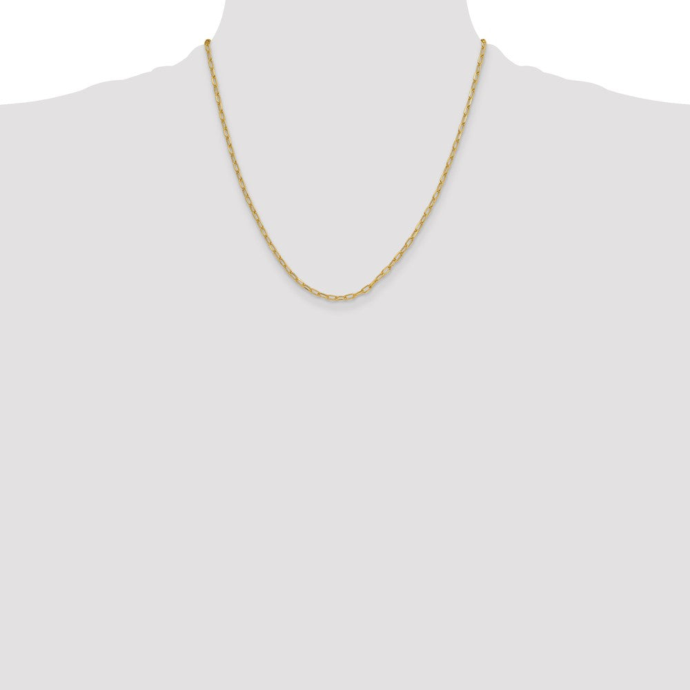 14k Yellow Gold 3.0mm Semi-Solid Beveled Diamond-Cut Paperclip Chain Necklace