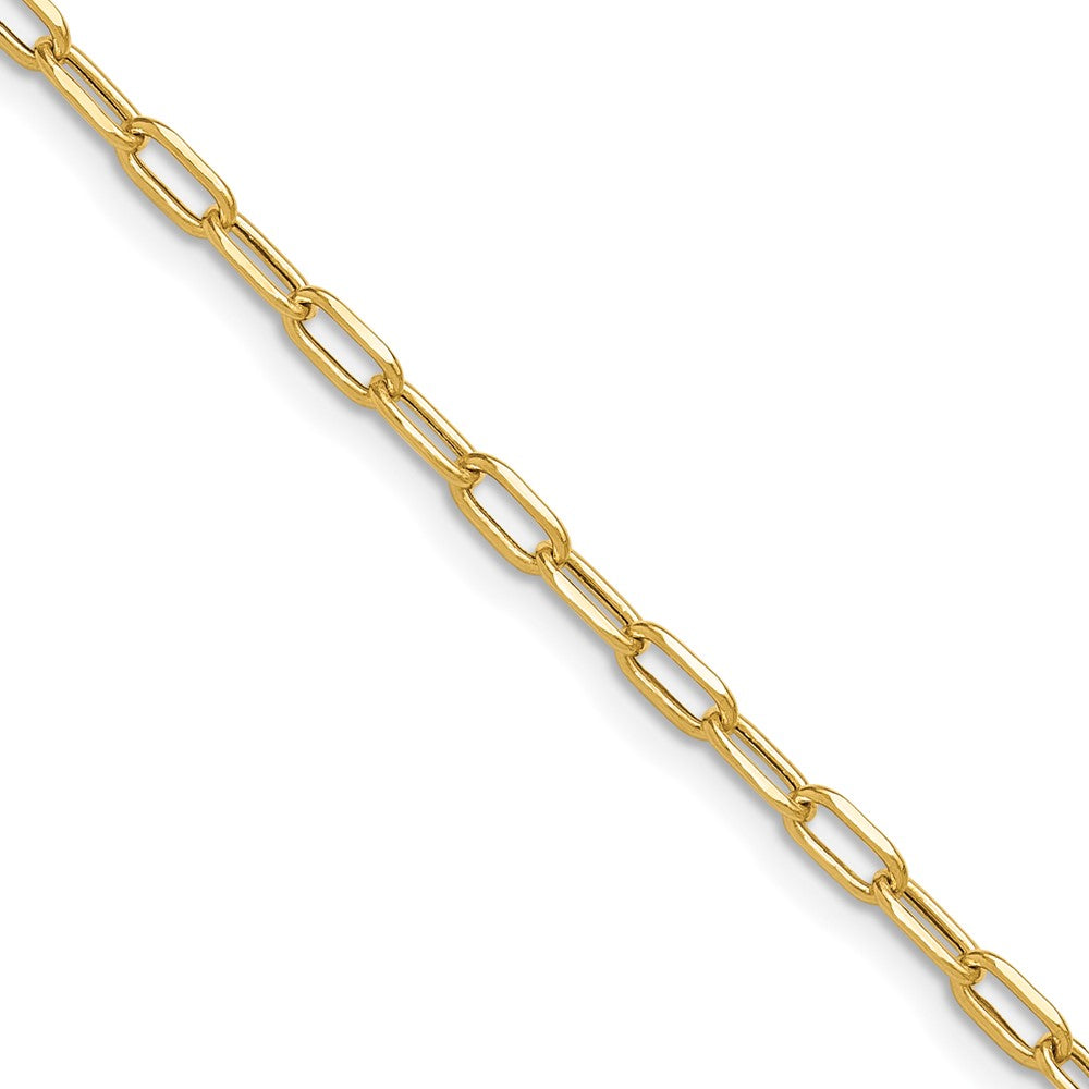 14k Yellow Gold 3.0mm Semi-Solid Beveled Diamond-Cut Paperclip Chain Necklace