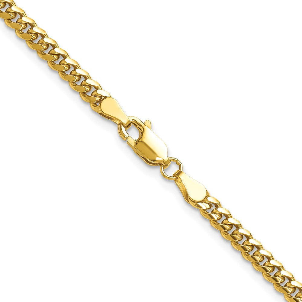 14k Yellow Gold 3.5mm Solid Miami Cuban Chain Necklace