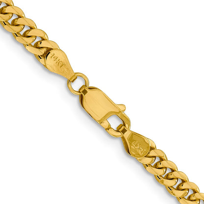 14k Yellow Gold 4.25mm Solid Miami Cuban Chain Necklace
