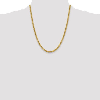 14k Yellow Gold 4.25mm Solid Miami Cuban Chain Necklace