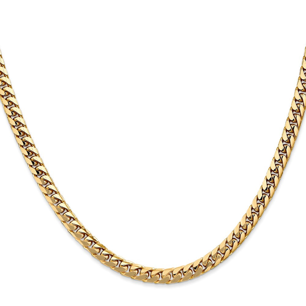 14k Yellow Gold 4.3mm Solid Miami Cuban Chain Necklace