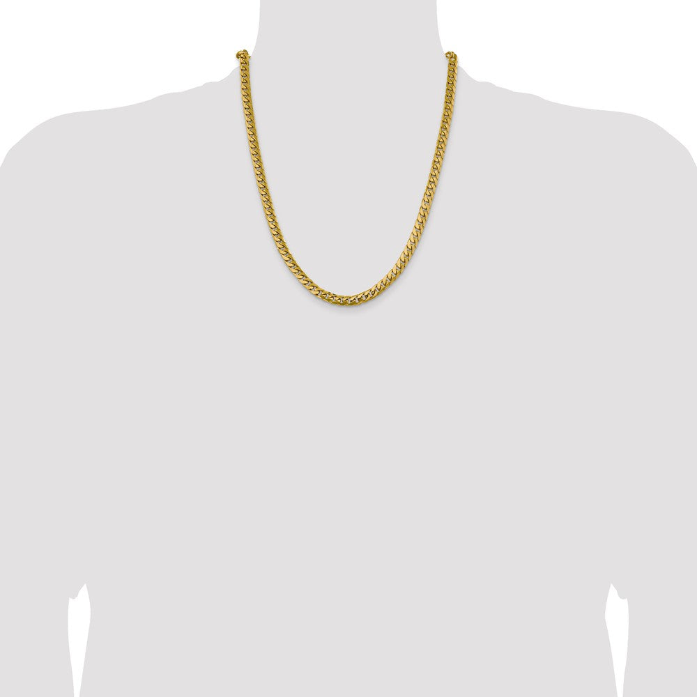 14k Yellow Gold 6.25mm Solid Miami Cuban Chain Necklace