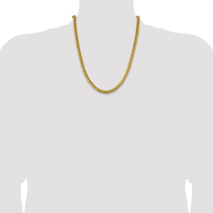 14k Yellow Gold 6.25mm Solid Miami Cuban Chain Necklace