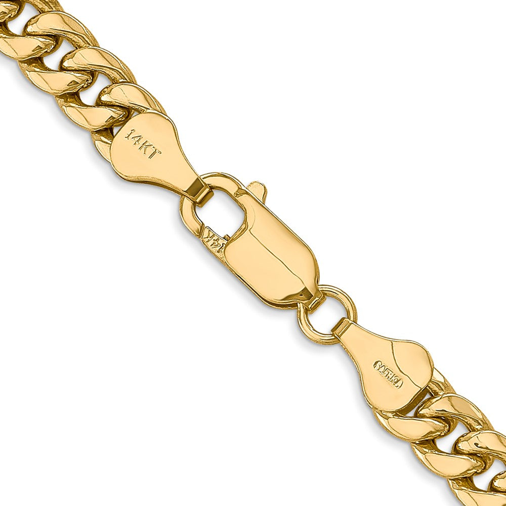 14k Yellow Gold 6mm Semi-Solid Miami Cuban Chain Necklace