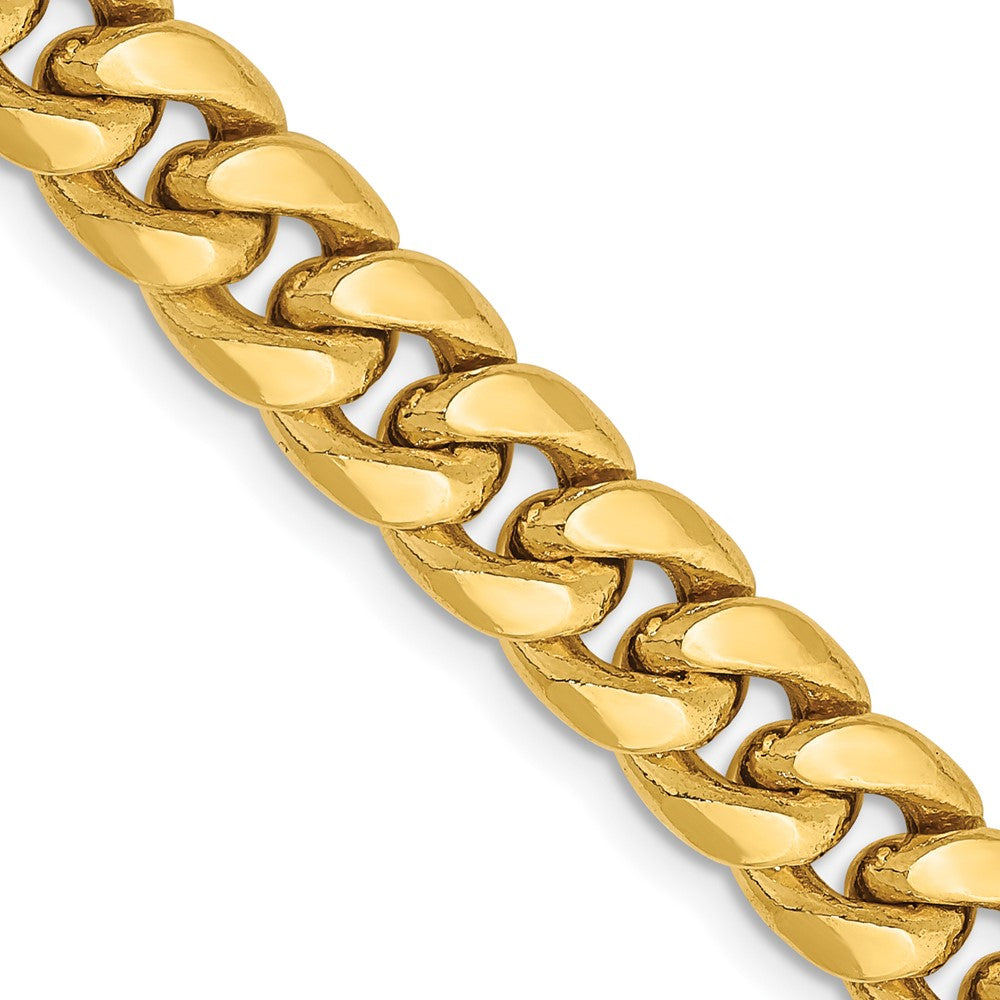 14k Yellow Gold 7.3mm Semi-Solid Miami Cuban Chain Necklace
