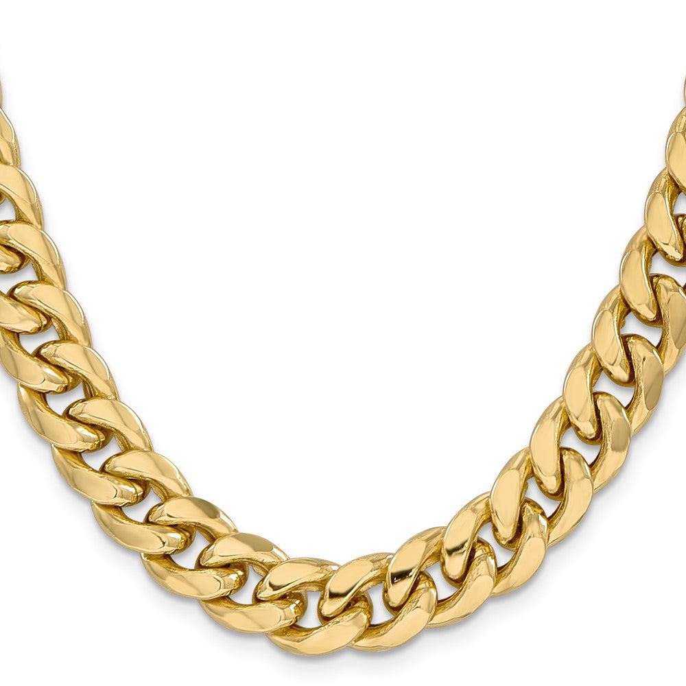 14k Yellow Gold 11mm Semi-Solid Miami Cuban Chain Necklace