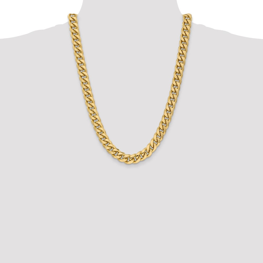 14k Yellow Gold 11mm Semi-Solid Miami Cuban Chain Necklace
