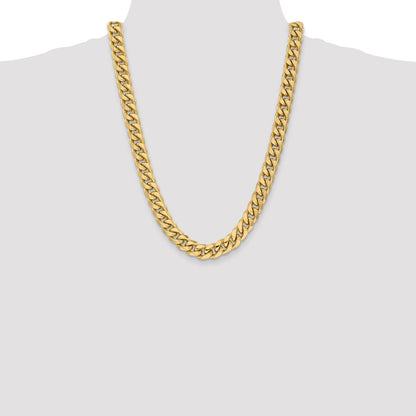 14k Yellow Gold 11mm Semi-Solid Miami Cuban Chain Necklace