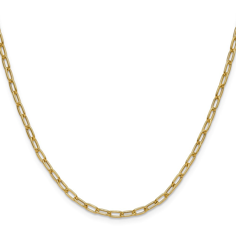 14k Yellow Gold 3.0mm Semi-Solid Paperclip Chain Necklace