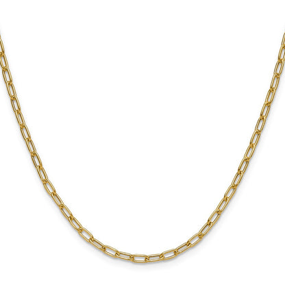 14k Yellow Gold 3.0mm Semi-Solid Paperclip Chain Necklace