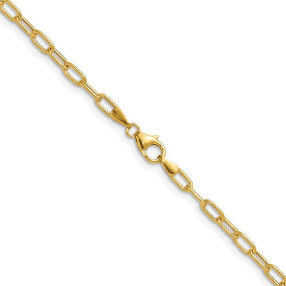 14k Yellow Gold 3.0mm Semi-Solid Paperclip Chain Necklace