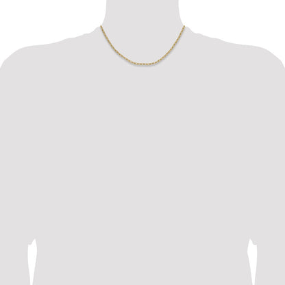 14k Yellow Gold 3.0mm Semi-Solid Paperclip Chain Necklace