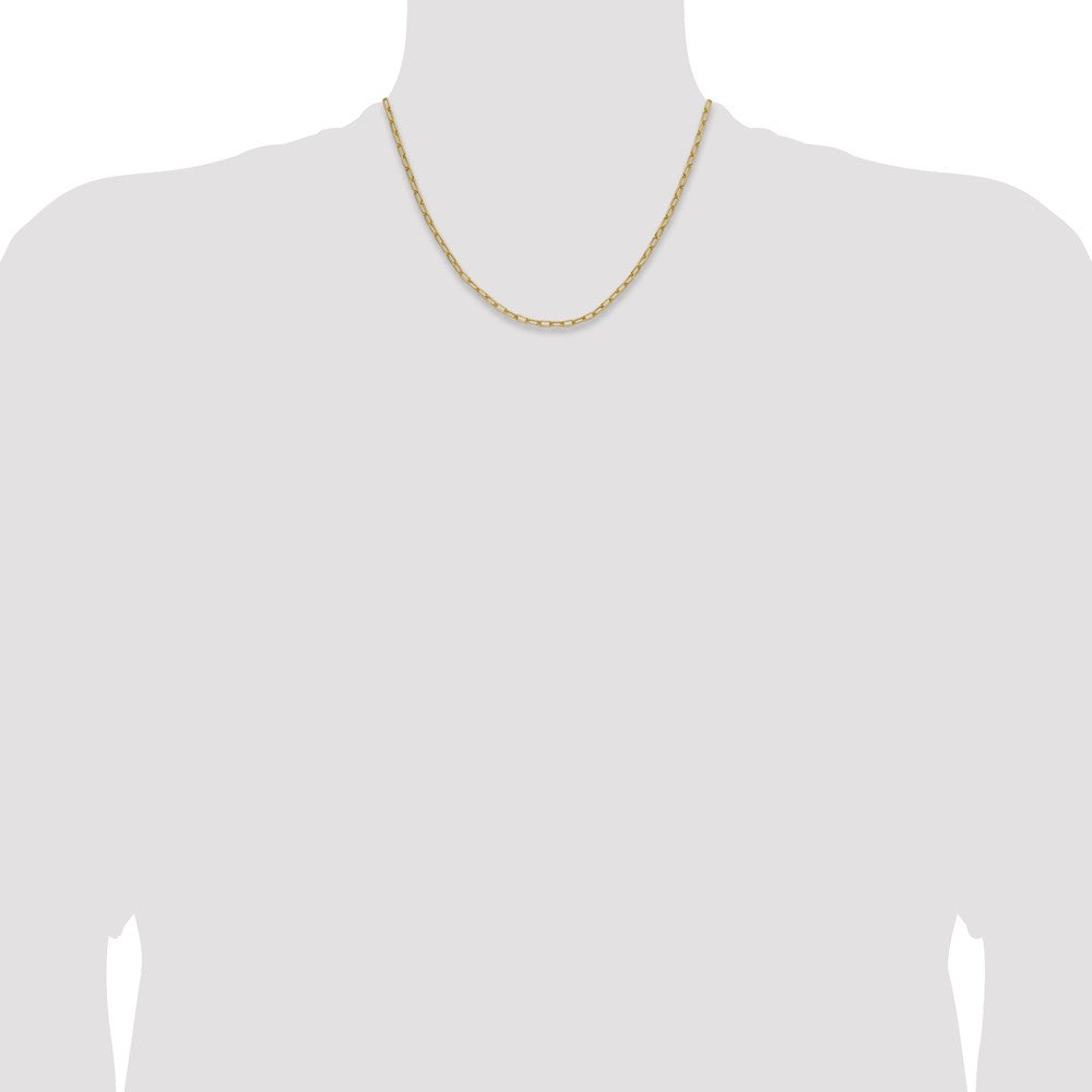 14k Yellow Gold 3.0mm Semi-Solid Paperclip Chain Necklace