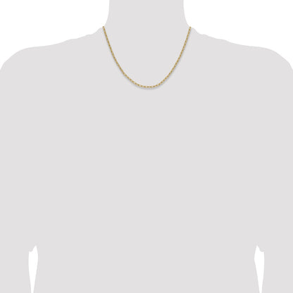 14k Yellow Gold 3.0mm Semi-Solid Paperclip Chain Necklace
