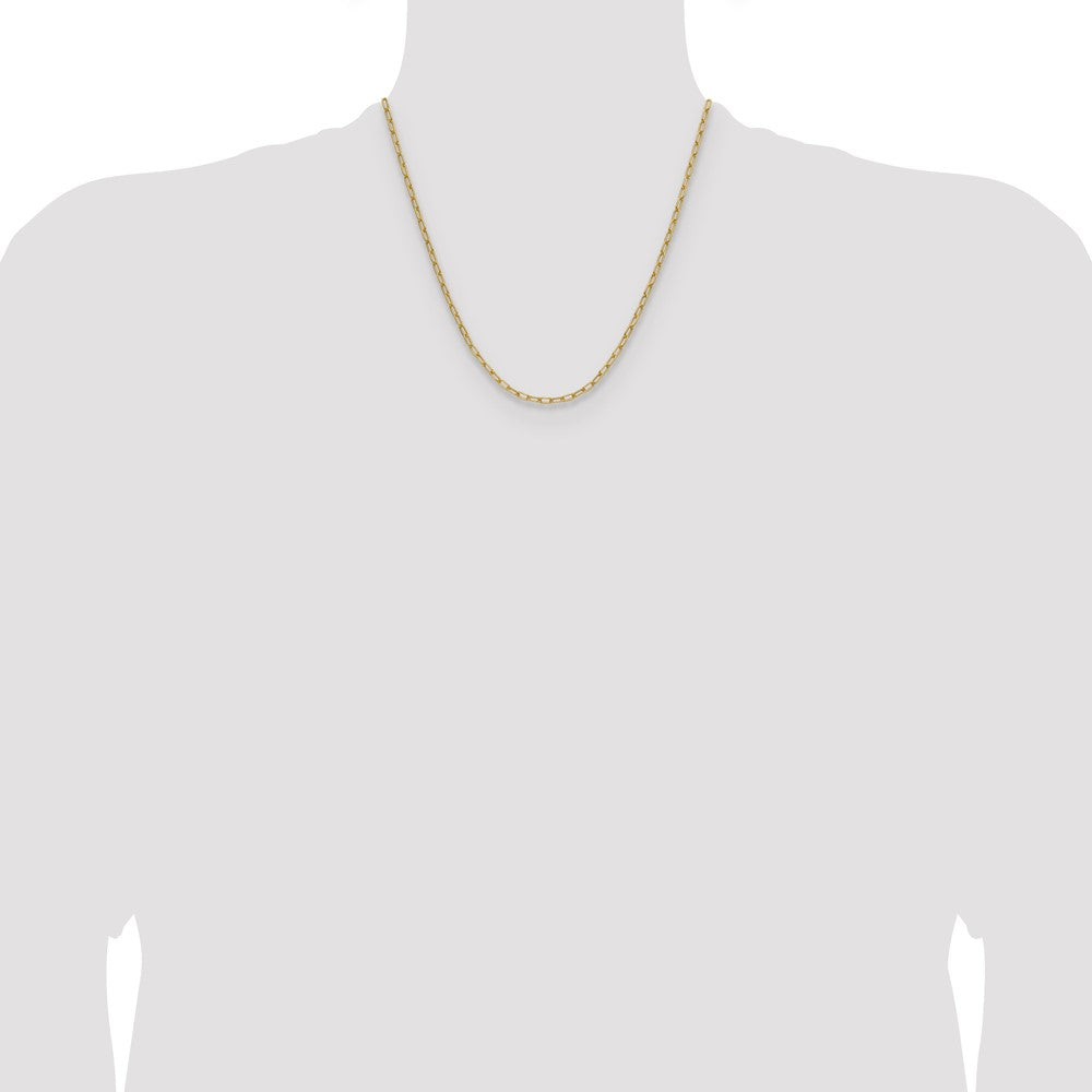 14k Yellow Gold 3.0mm Semi-Solid Paperclip Chain Necklace