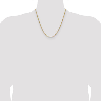 14k Yellow Gold 3.0mm Semi-Solid Paperclip Chain Necklace