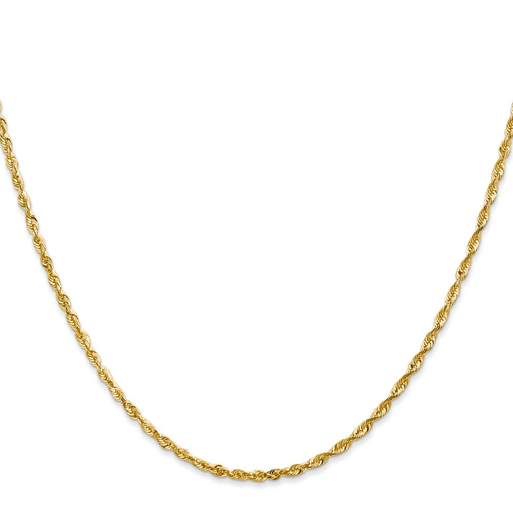 10k Yellow Gold 2mm Diamond-Cut Lightweight Rope Chain Necklace