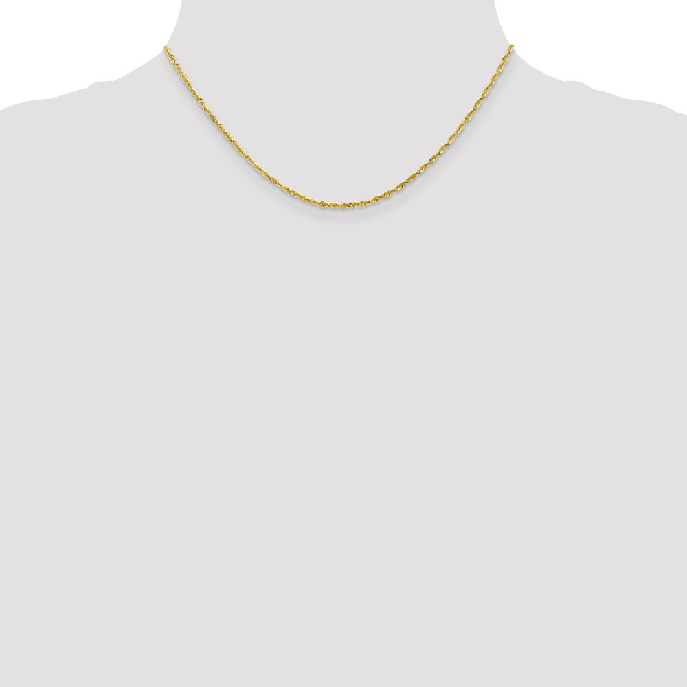 10k Yellow Gold 2mm Diamond-Cut Lightweight Rope Chain Necklace