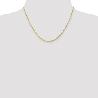 10k Yellow Gold 2mm Diamond-Cut Lightweight Rope Chain Necklace