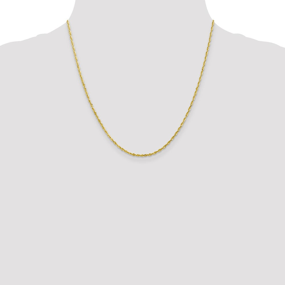 10k Yellow Gold 2mm Diamond-Cut Lightweight Rope Chain Necklace