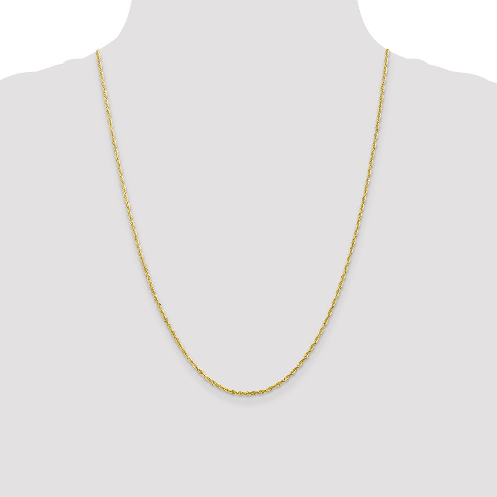 10k Yellow Gold 2mm Diamond-Cut Lightweight Rope Chain Necklace
