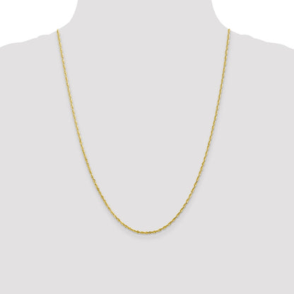 10k Yellow Gold 2mm Diamond-Cut Lightweight Rope Chain Necklace
