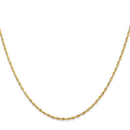 10k Yellow Gold 2.5mm Diamond-Cut Lightweight Rope Chain Necklace